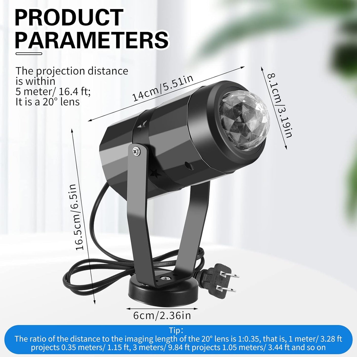6 Pcs Water Effect Projector Light LED Ocean Wave Projector Water Wave Effect Night Light 360 Degree Rotating Room Lamp Lighting for Bedroom Under Sea Wedding Party Halloween Decoration (Blue)