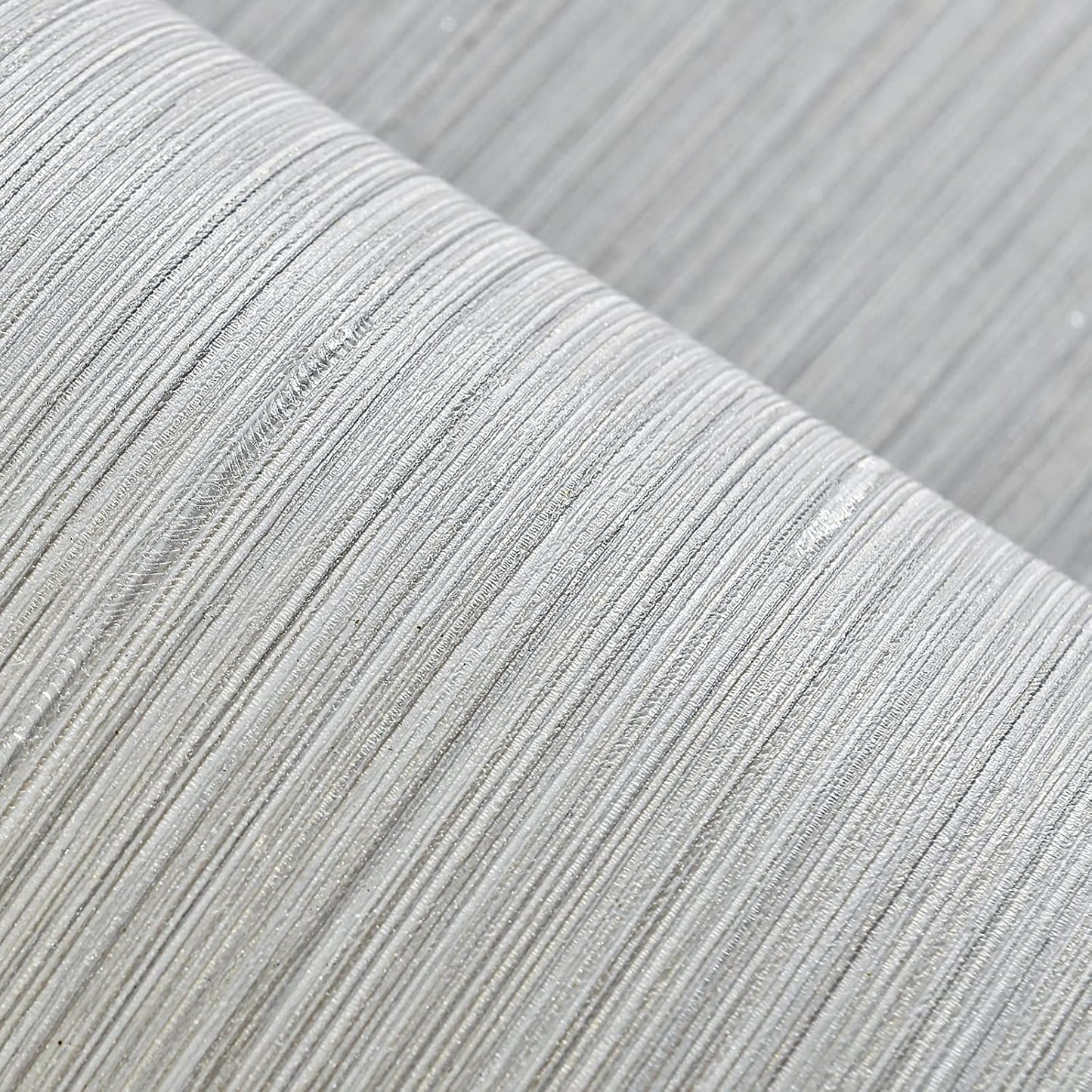 Haimin Grasscloth Textured Wallpaper 24in X 393in Fabric Contact Paper White Wall Paper Linen Peel and Stick Self-Adhesive Thick Vinyl Embossed Film Wallpaper (White)