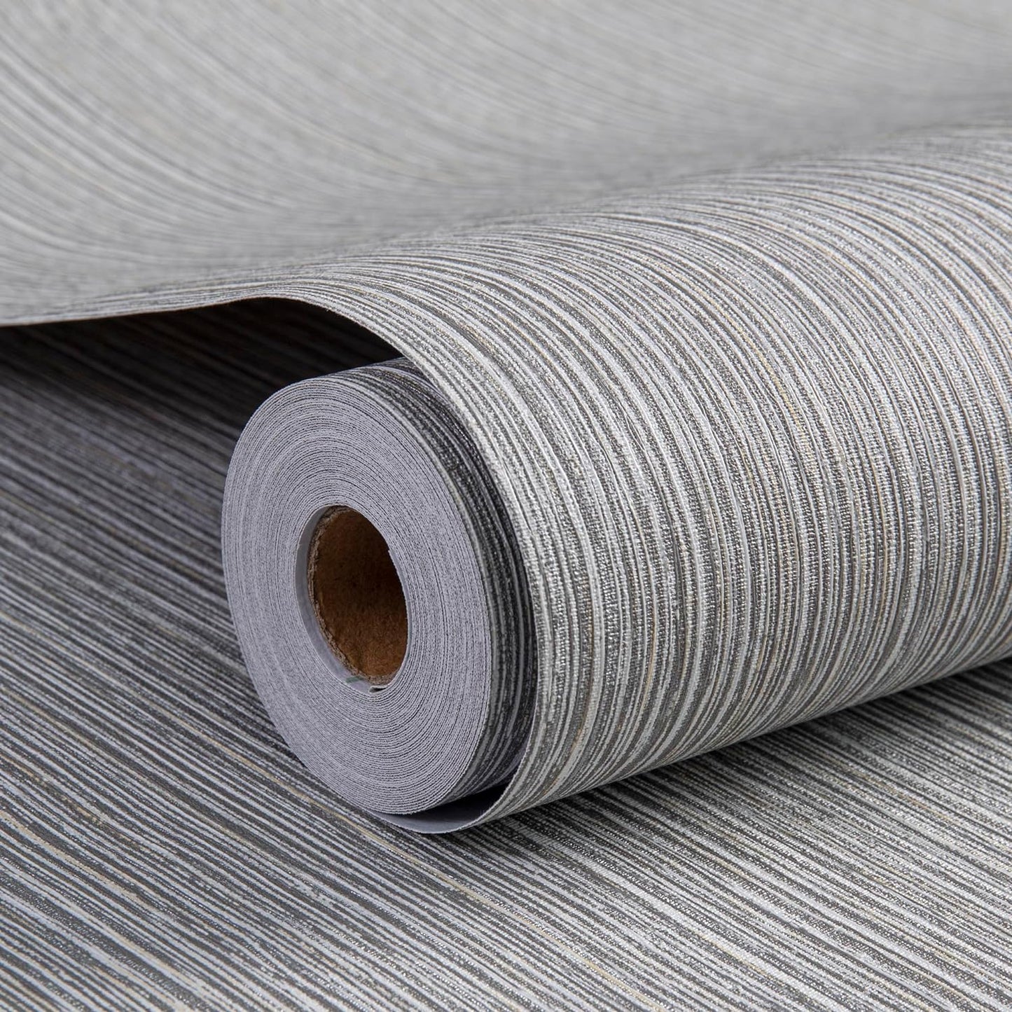 Haimin Grasscloth Textured Wallpaper 24in X 393in Fabric Contact Paper White Wall Paper Linen Peel and Stick Self-Adhesive Thick Vinyl Embossed Film Wallpaper (White)