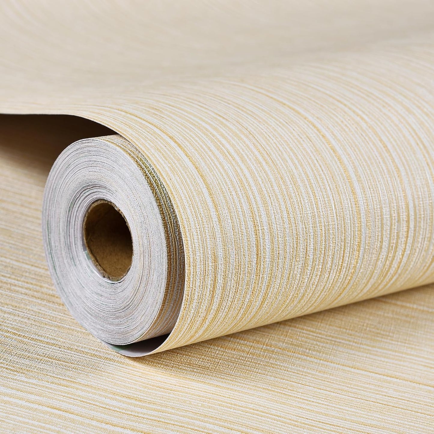 Haimin Grasscloth Textured Wallpaper 24in X 393in Fabric Contact Paper White Wall Paper Linen Peel and Stick Self-Adhesive Thick Vinyl Embossed Film Wallpaper (White)