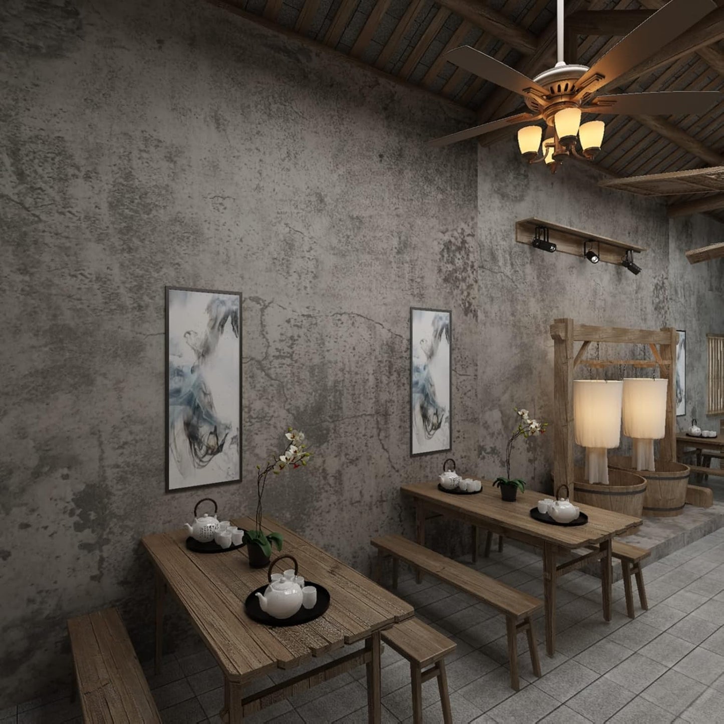 16"×354" Extra Thick Light Grey Concrete Wallpaper Peel and Stick 3D Faux Concrete Cement Contact Paper DIY Industrial Matte Textured Vinyl Wrap Removable Wall Sticker Bedroom Basement Garage