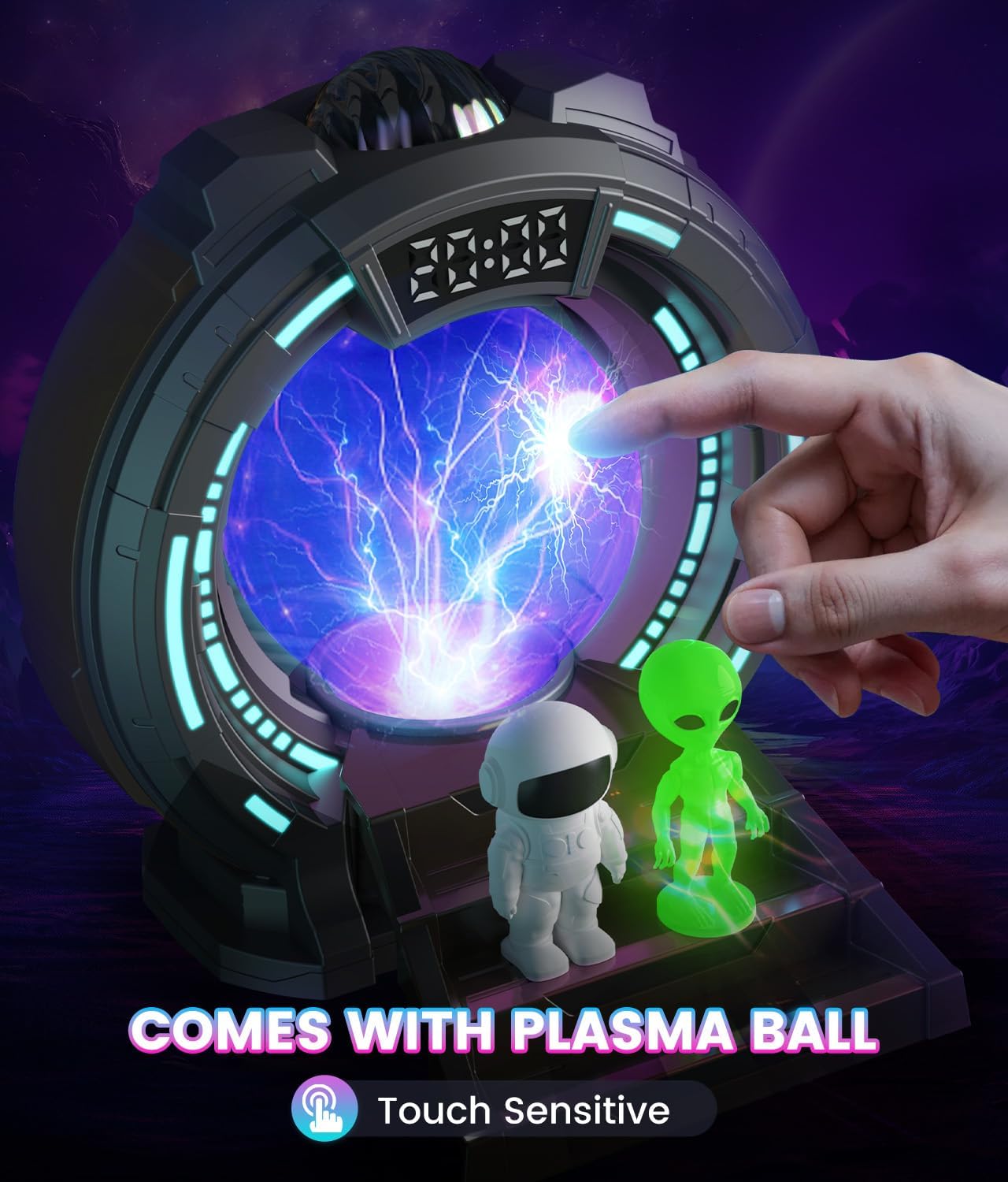 Northern Galaxy Light Projector with Plasma Ball,Remote Control LED Night Light Aurora Portal Projector with Bluetooth Speaker, White Noise, Timer - for Bedroom,Kids Room Gifts for Christmas