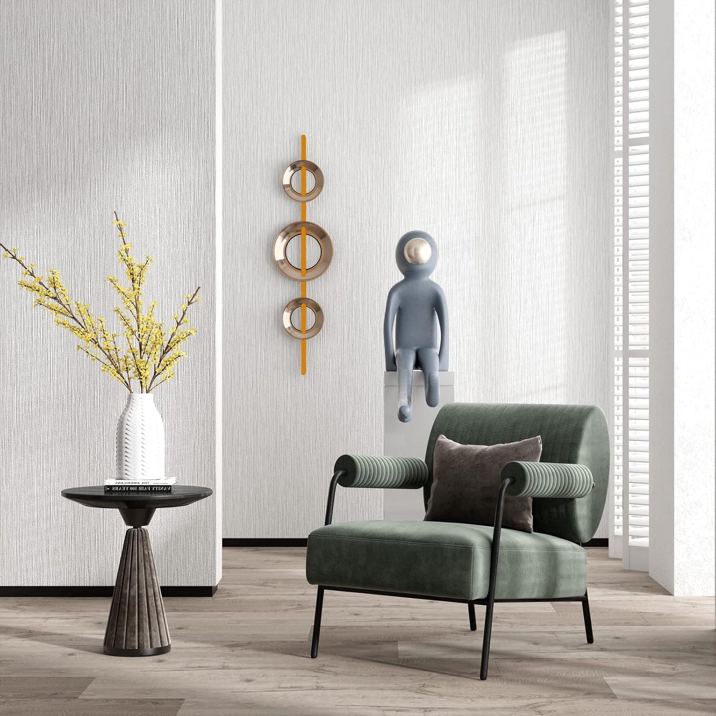 Haimin Grasscloth Textured Wallpaper 24in X 393in Fabric Contact Paper White Wall Paper Linen Peel and Stick Self-Adhesive Thick Vinyl Embossed Film Wallpaper (White)