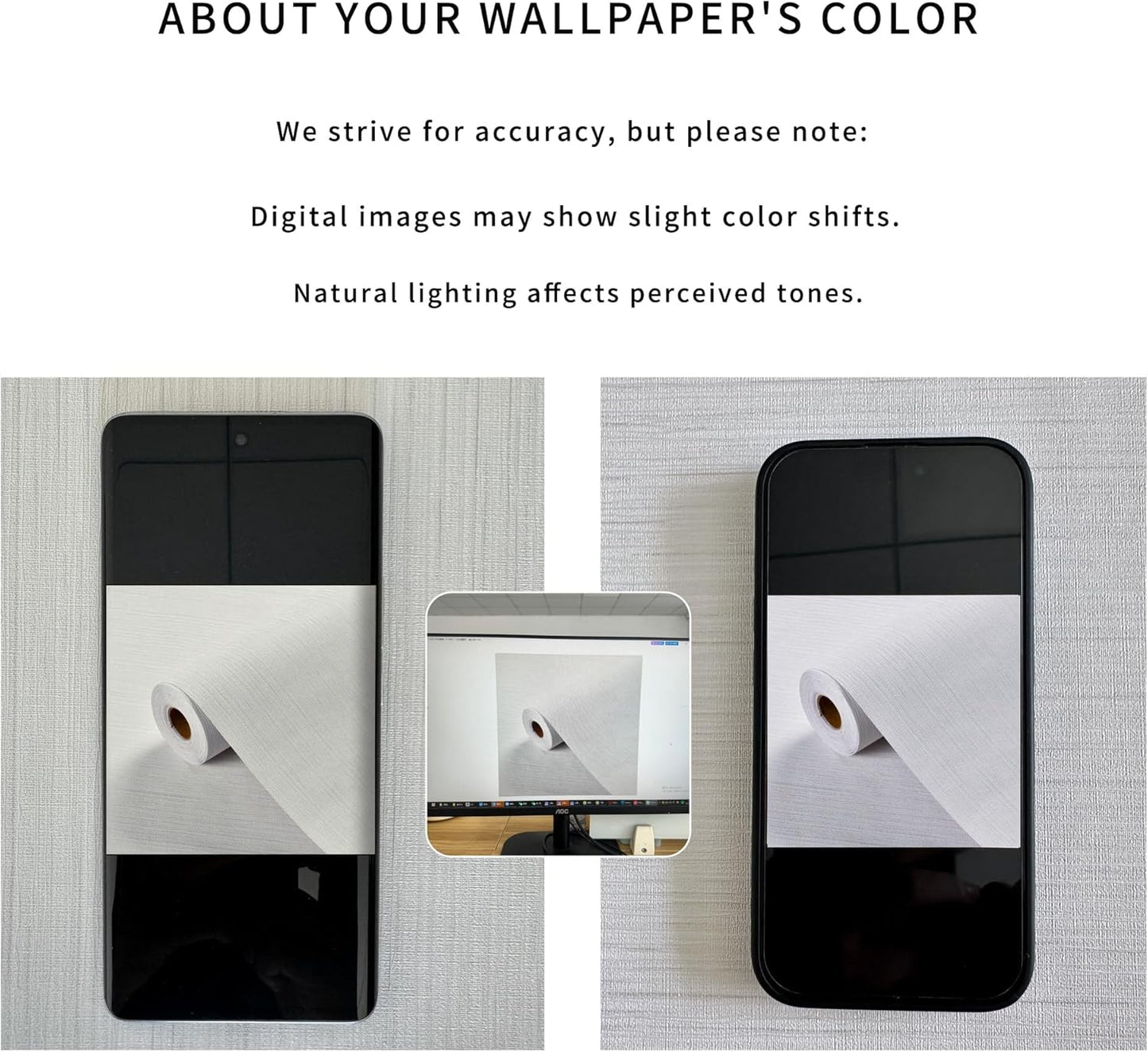 Haimin Grasscloth Textured Wallpaper 24in X 393in Fabric Contact Paper White Wall Paper Linen Peel and Stick Self-Adhesive Thick Vinyl Embossed Film Wallpaper (White)