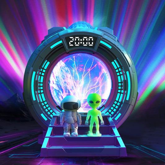 Northern Galaxy Light Projector with Plasma Ball,Remote Control LED Night Light Aurora Portal Projector with Bluetooth Speaker, White Noise, Timer - for Bedroom,Kids Room Gifts for Christmas