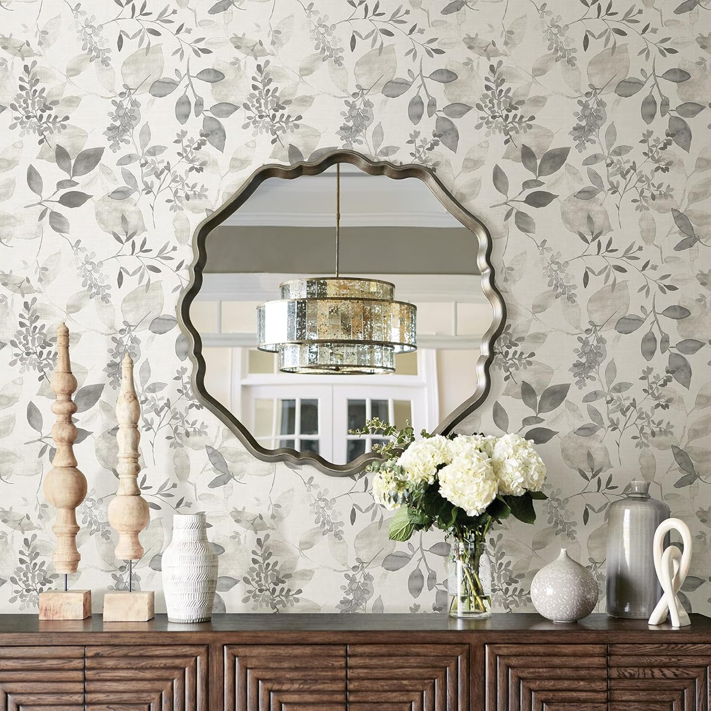 NuWallpaper NUS3144 Breezy Peel & Stick Wallpaper, Grey