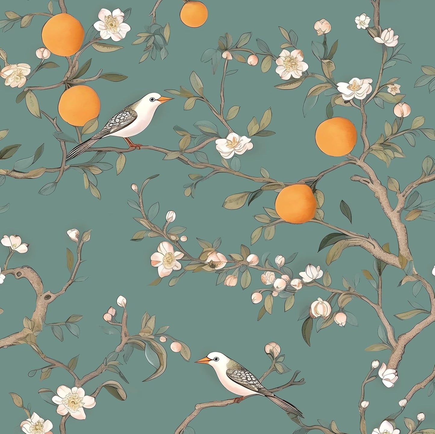 Green Leaf Wallpaper Peel and Stick Bird Wallpaper 17.5" x 393" Vintage Contact Paper Waterproof Self Adhesive Removable Boho Floral Wall Paper for Bedroom Walls Cabinet Locker